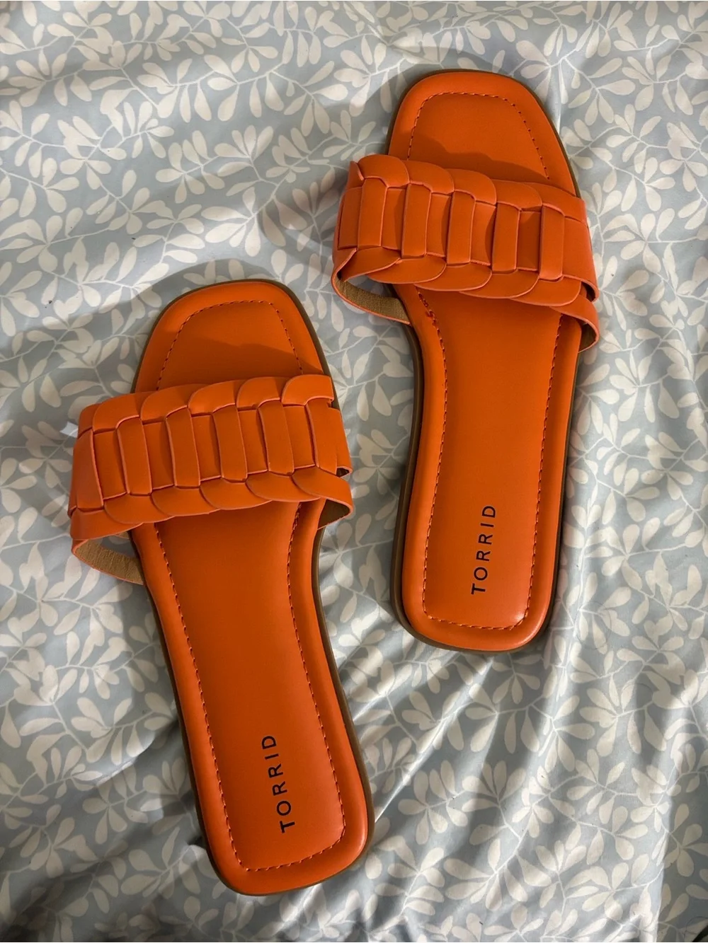 torrid Orange Braided Slide Sandals - Bright Orange Women's Slides 9.5W